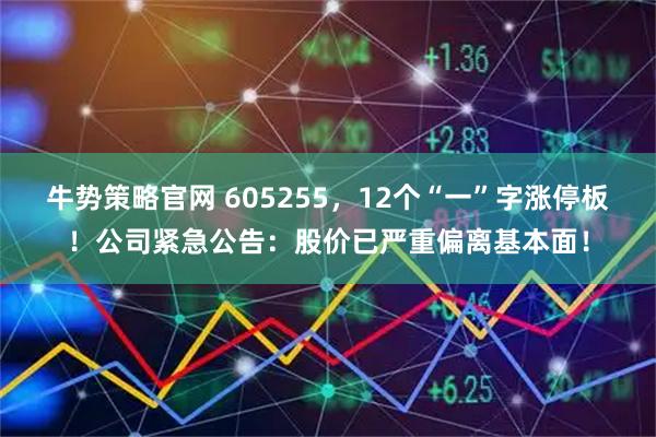 牛势策略官网 605255，12个“一”字涨停板！公司紧急公告：股价已严重偏离基本面！