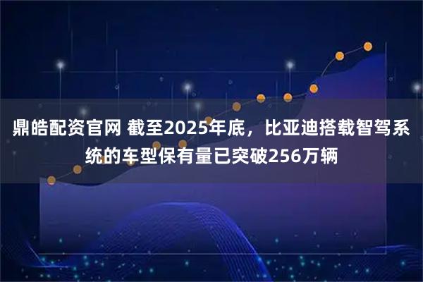鼎皓配资官网 截至2025年底，比亚迪搭载智驾系统的车型保有量已突破256万辆