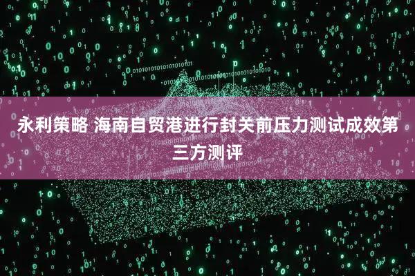 永利策略 海南自贸港进行封关前压力测试成效第三方测评